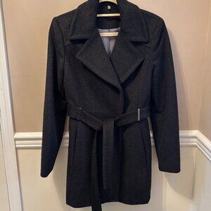 CALVIN KLEIN Woman's PEA COAT Size 6 in color Black